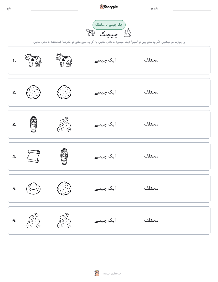 ایک جیسا یا مختلف