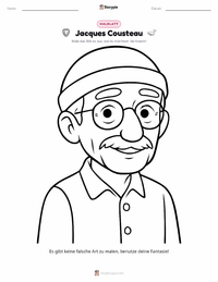 Jacques Cousteau Malvorlage für Kinder