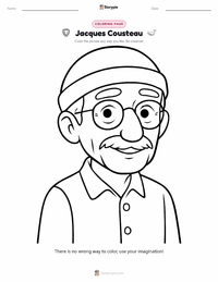 Jacques Cousteau coloring page for kids