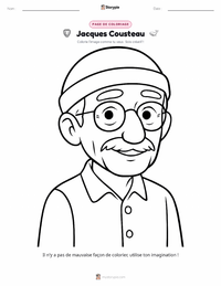 Page de coloriage Jacques Cousteau pour les enfants