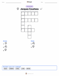 Jacques Cousteau printable worksheet preview