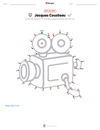Jacques Cousteau printable worksheet preview
