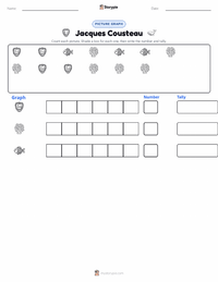 Jacques Cousteau printable worksheet preview