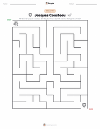 Jacques Cousteau druckbare Arbeitsblatt Vorschau
