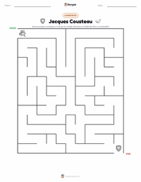 Anteprima della scheda stampabile di Jacques Cousteau