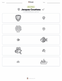 Jacques Cousteau printable worksheet preview