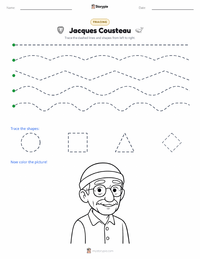 Jacques Cousteau printable worksheet preview