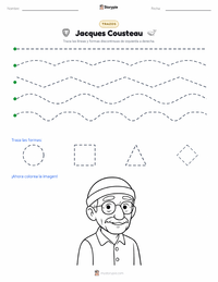 Vista previa de la hoja de trabajo imprimible de Jacques Cousteau