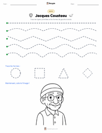 Aperçu de la feuille de travail imprimable Jacques Cousteau