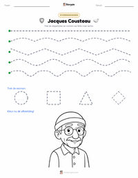 Jacques Cousteau afdrukbare werkblad voorbeeld