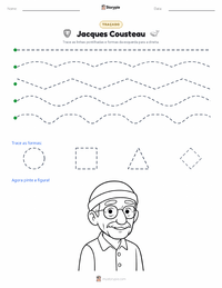Prévia da folha de atividades imprimível Jacques Cousteau