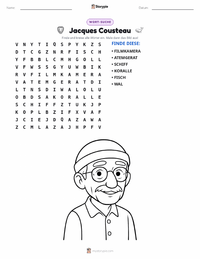 Jacques Cousteau druckbare Arbeitsblatt Vorschau