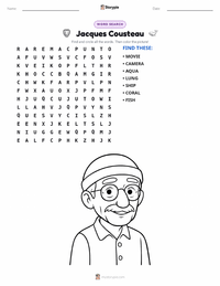 Jacques Cousteau printable worksheet preview