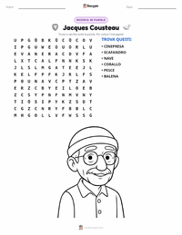 Anteprima della scheda stampabile di Jacques Cousteau
