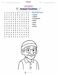 Prévia da folha de atividades imprimível Jacques Cousteau
