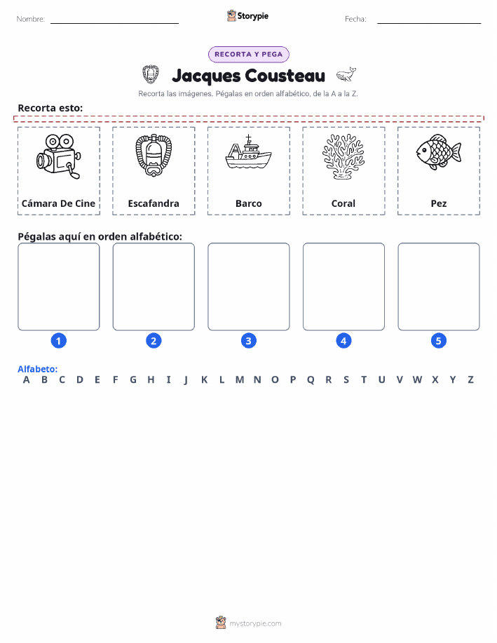 Cortar y Pegar el Alfabeto