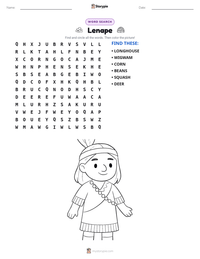 Lenape printable worksheet preview