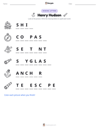 Henry Hudson printable worksheet preview