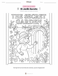 Página para colorear de El jardín secreto (novela) para niños