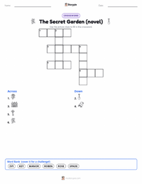 The Secret Garden (novel) printable worksheet preview