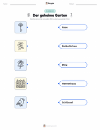 Der geheime Garten (Roman) druckbare Arbeitsblatt für Kinder