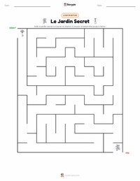 Aperçu de la feuille de travail imprimable Le Jardin secret (roman)