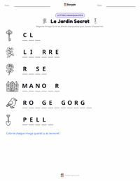 Aperçu de la feuille de travail imprimable Le Jardin secret (roman)