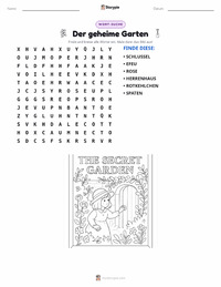 Der geheime Garten (Roman) druckbare Arbeitsblatt Vorschau