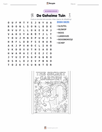 De Geheime Tuin (roman) afdrukbare werkblad voorbeeld