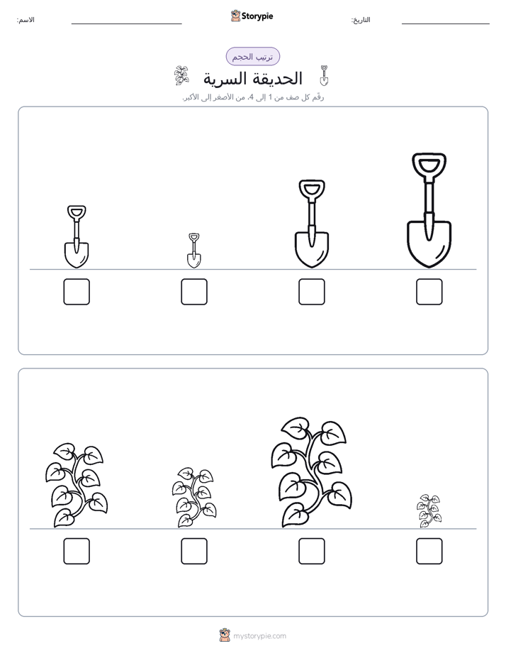 ترتيب الحجم