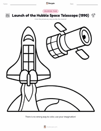 Launch of the Hubble Space Telescope (1990) printable worksheet preview