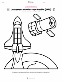 Aperçu de la feuille de travail imprimable Lancement du télescope spatial Hubble (1990)