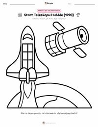 Podgląd drukowalnego arkusza ćwiczeń Wystrzelenie Kosmicznego Teleskopu Hubble'a (1990)