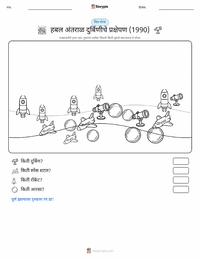 हबल स्पेस टेलिस्कोपचे प्रक्षेपण (१९९०) छापण्यायोग्य कार्यपत्रक पूर्वावलोकन