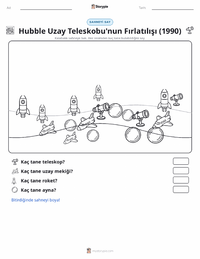 Hubble Uzay Teleskobu'nun Fırlatılışı (1990) yazdırılabilir çalışma sayfası önizlemesi