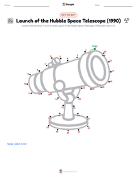 Launch of the Hubble Space Telescope (1990) printable worksheet preview