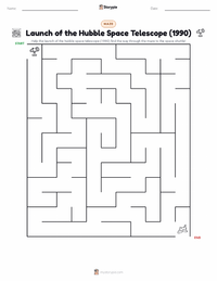 Launch of the Hubble Space Telescope (1990) printable worksheet preview