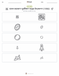 হাবল স্পেস টেলিস্কোপের উৎক্ষেপণ (১৯৯০) মুদ্রণযোগ্য কাজের পৃষ্ঠার প্রিভিউ