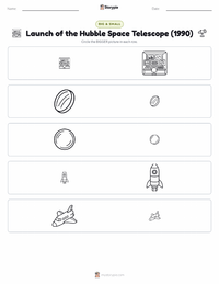 Launch of the Hubble Space Telescope (1990) printable worksheet preview