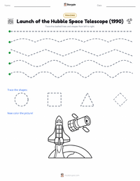 Launch of the Hubble Space Telescope (1990) printable worksheet preview