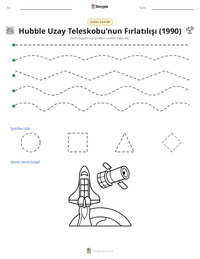 Hubble Uzay Teleskobu'nun Fırlatılışı (1990) yazdırılabilir çalışma sayfası önizlemesi