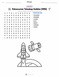 Prabaca lembar kerja cetak Peluncuran Teleskop Luar Angkasa Hubble (1990)