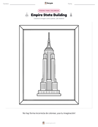 Vista previa de la hoja de trabajo imprimible de Empire State Building