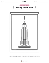 Prabaca lembar kerja cetak Gedung Empire State