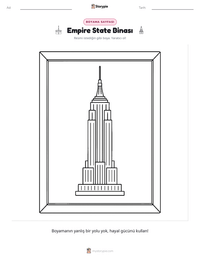 Empire State Binası yazdırılabilir çalışma sayfası önizlemesi