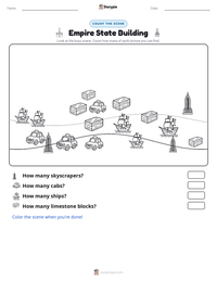 Empire State Building printable worksheet preview