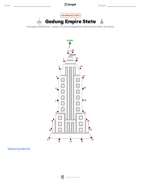 Prabaca lembar kerja cetak Gedung Empire State