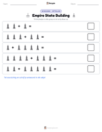 Empire State Building afdrukbare werkblad voorbeeld