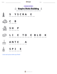 Empire State Building printable worksheet preview
