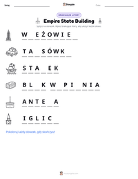 Podgląd drukowalnego arkusza ćwiczeń Empire State Building